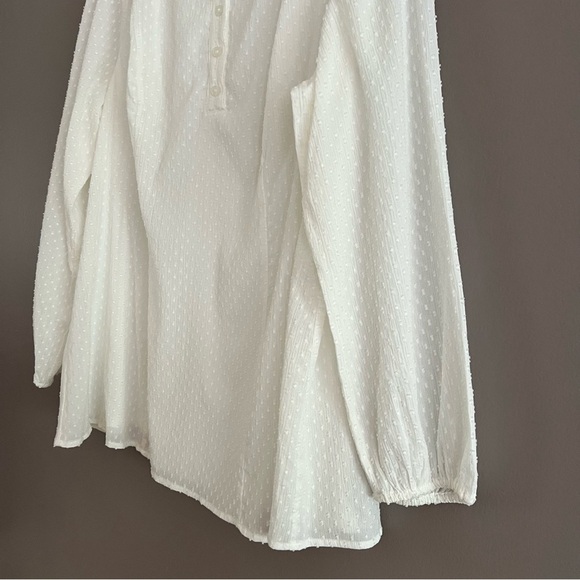 Lane Bryant Top Women's Peasant Blouse Cottagecore Bohemian Swiss Dots Ivory 16 - Picture 6 of 12